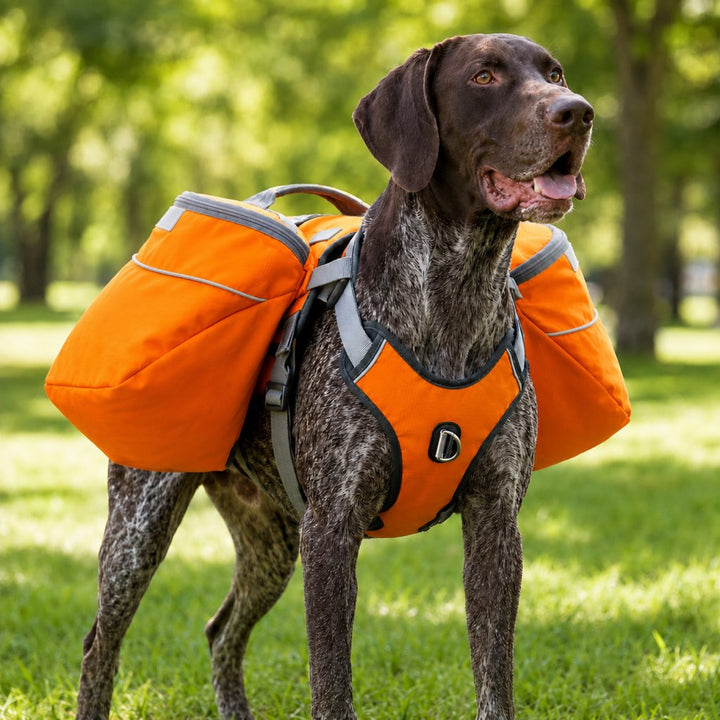 Dog Saddlebag Backpack Harness for Hiking & Camping