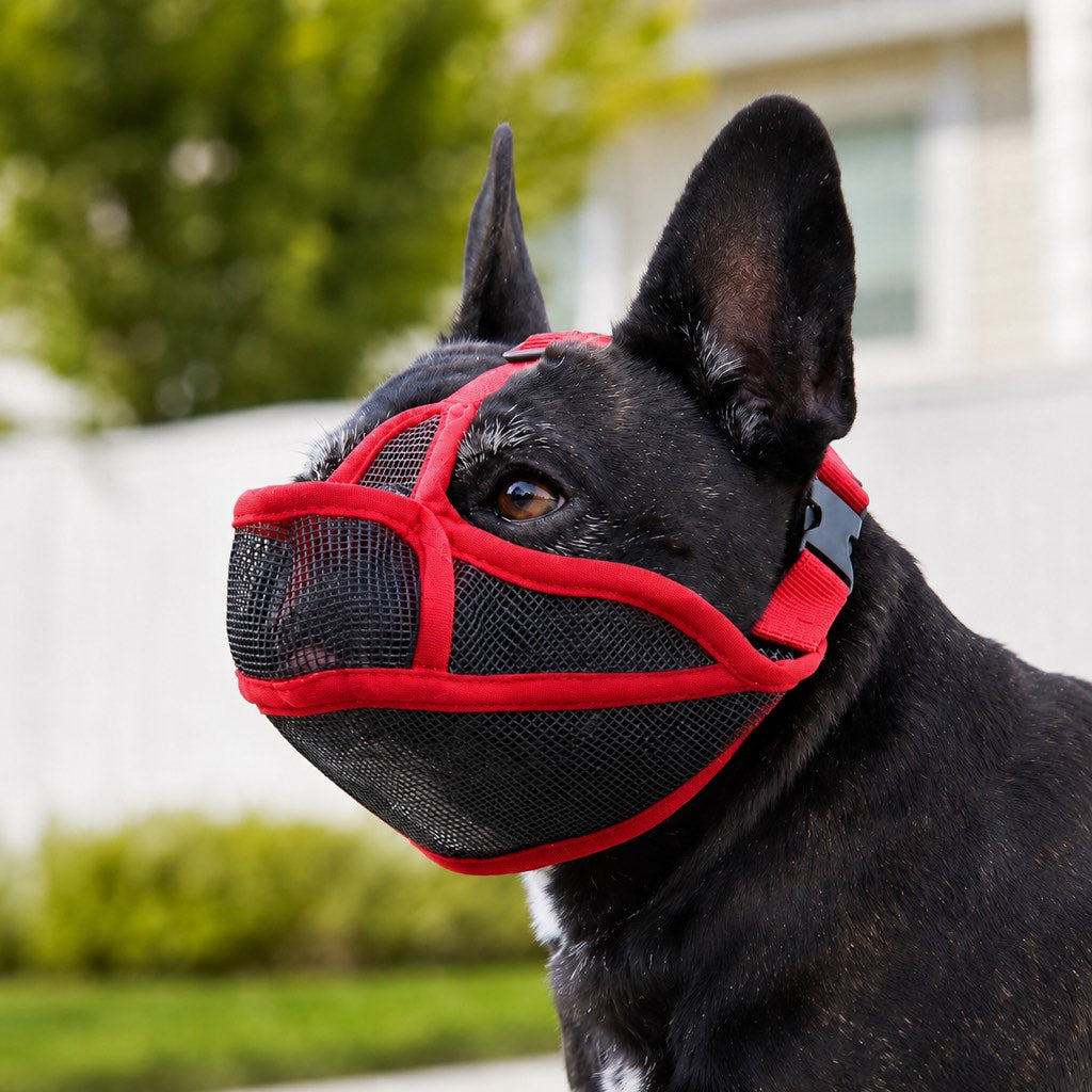 French Bulldog Breathable Mesh Muzzle for Walks, Grooming & Scavenging Control