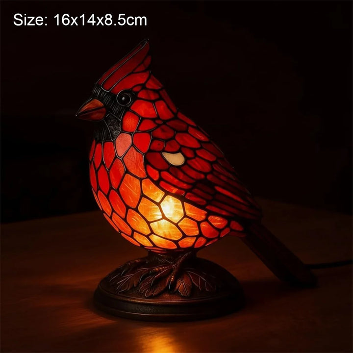 Red Cardinal Table Lamp – LED Decorative Night Light for Bedroom &