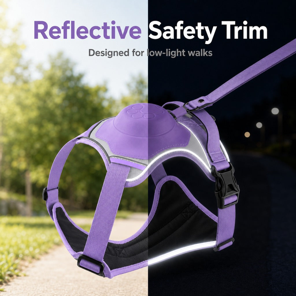No-Pull Reflective Dog Harness with Built-In Retractable Leash for Safer Daily Walks