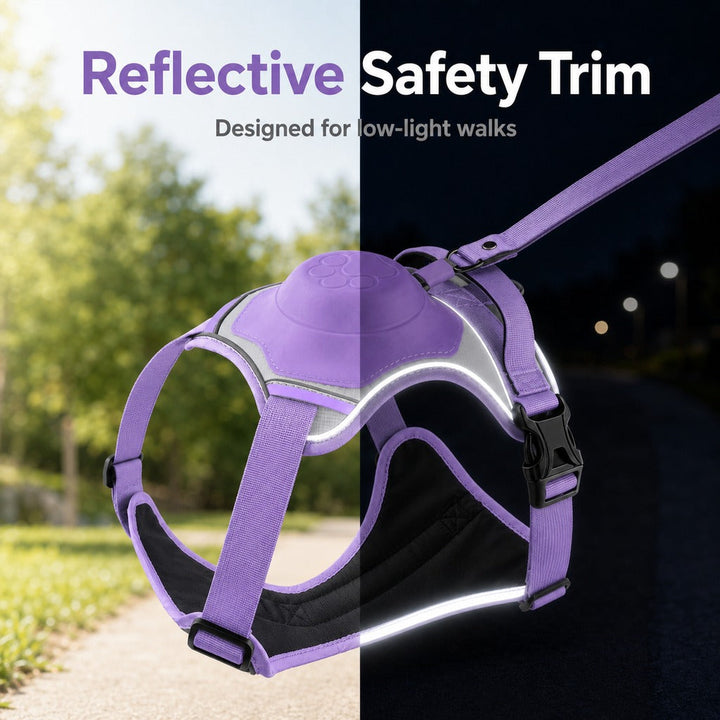 No-Pull Reflective Dog Harness with Built-In Retractable Leash for Safer Daily Walks