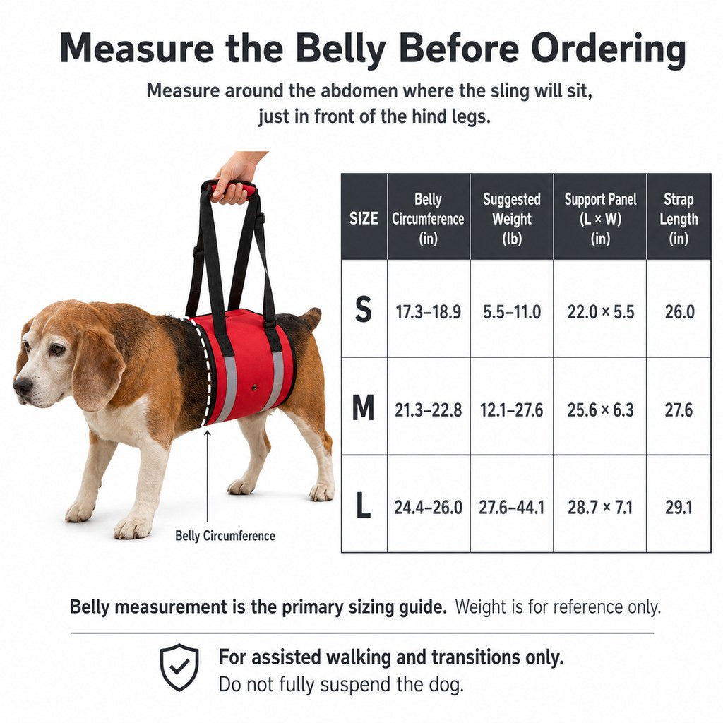Reflective Dog Lift Support Sling