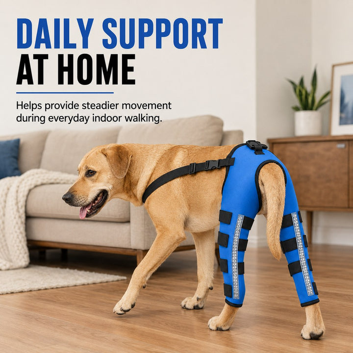 Reflective Dog Rear Leg Support Brace for Evening Walks & Recovery Comfort