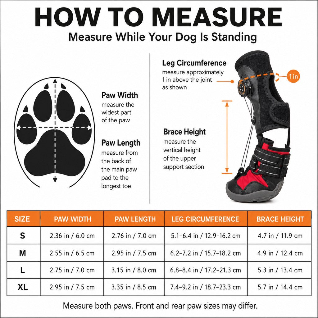 Adjustable Tension-Dial Dog Paw-Lift Support Boots