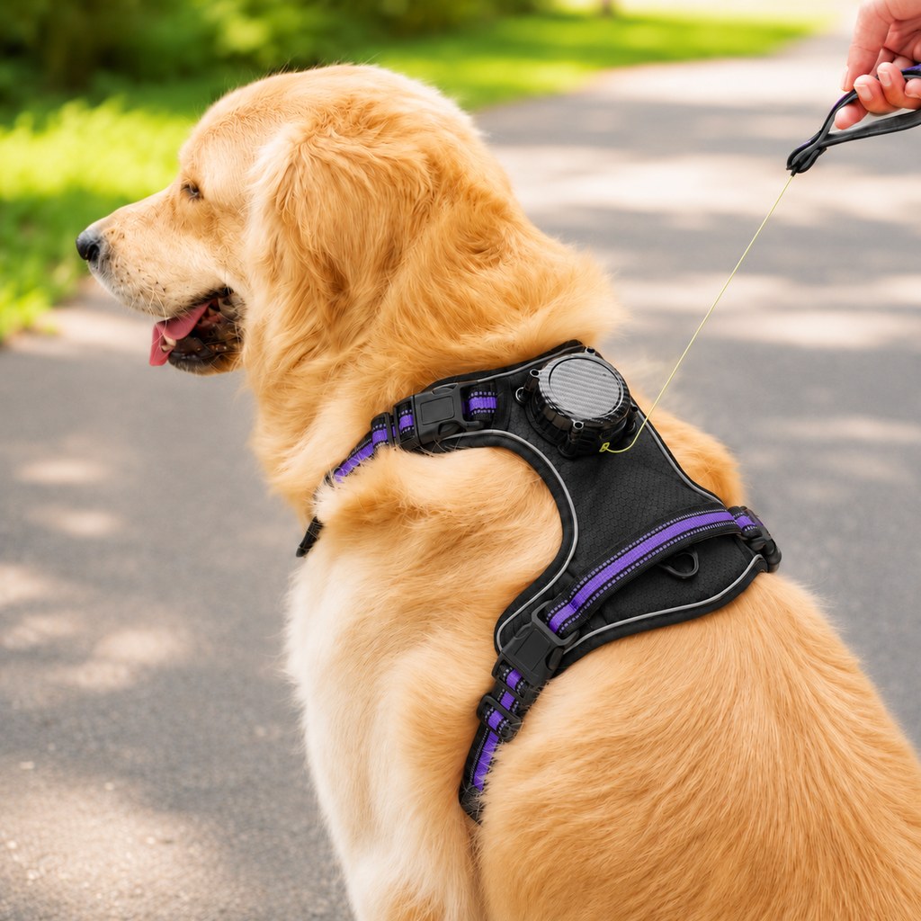 2-in-1 Reflective Dog Harness with Built-In Retractable Leash for Daily Walks