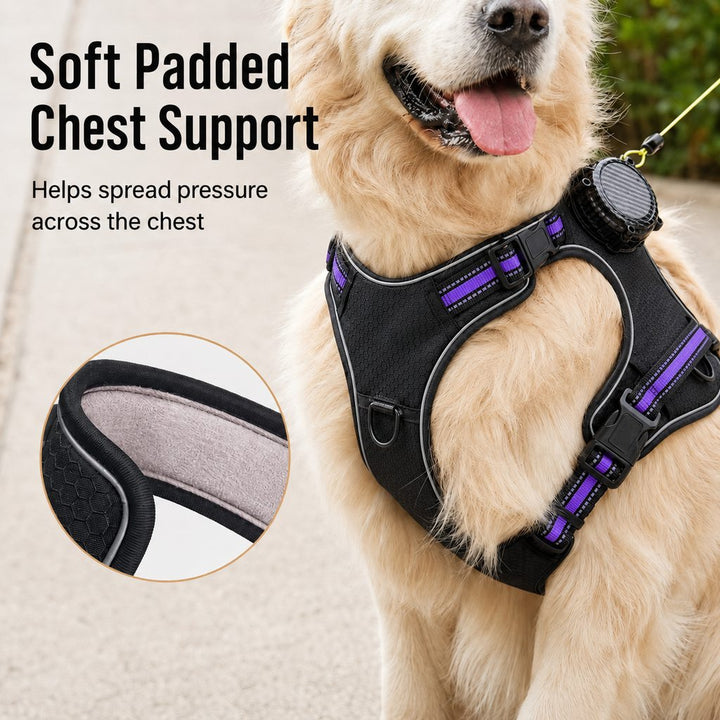 2-in-1 Reflective Dog Harness with Built-In Retractable Leash for Daily Walks