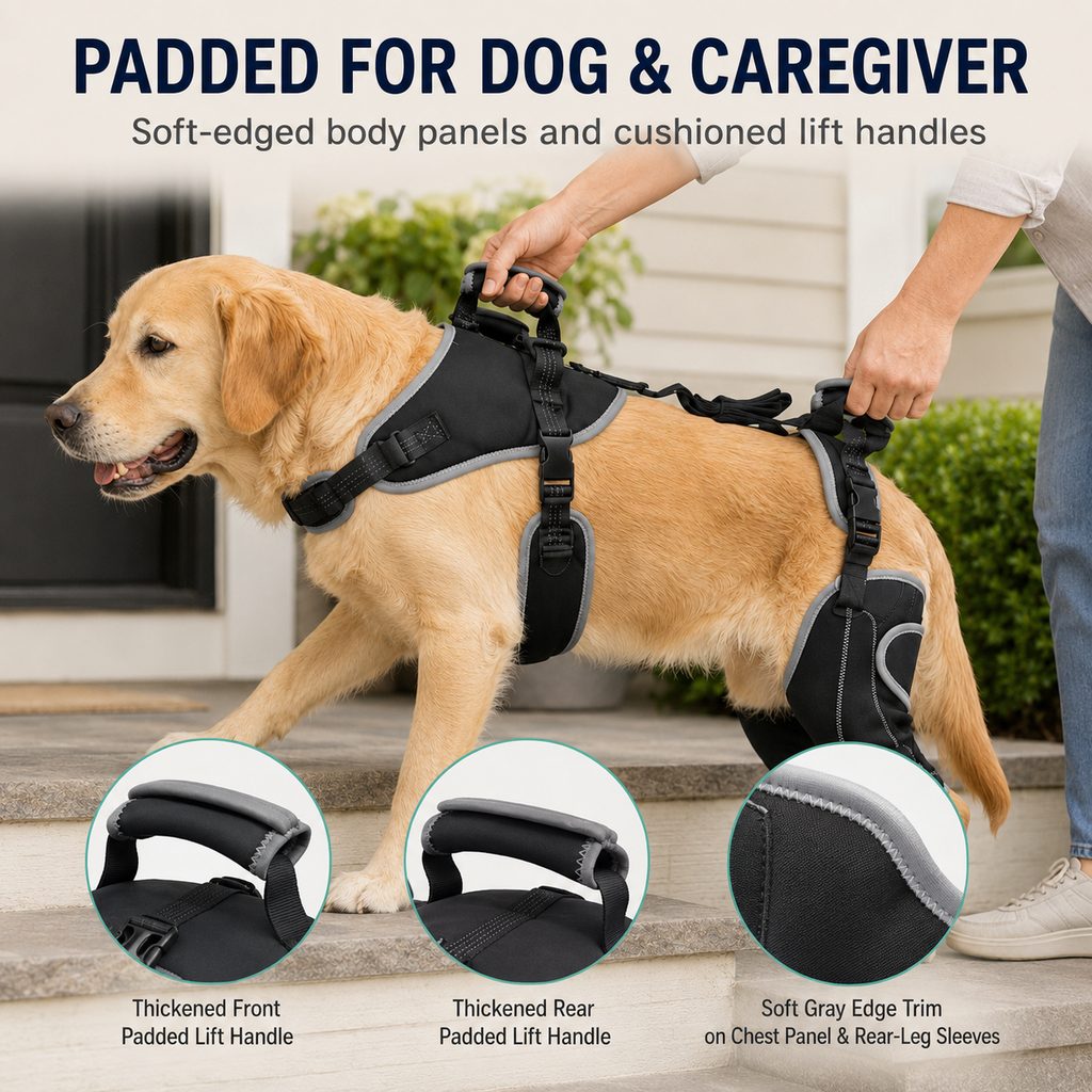 Full-Body Dog Lift Harness with Dual Rear-Leg Support | Easier Standing, Stairs & Car Entry