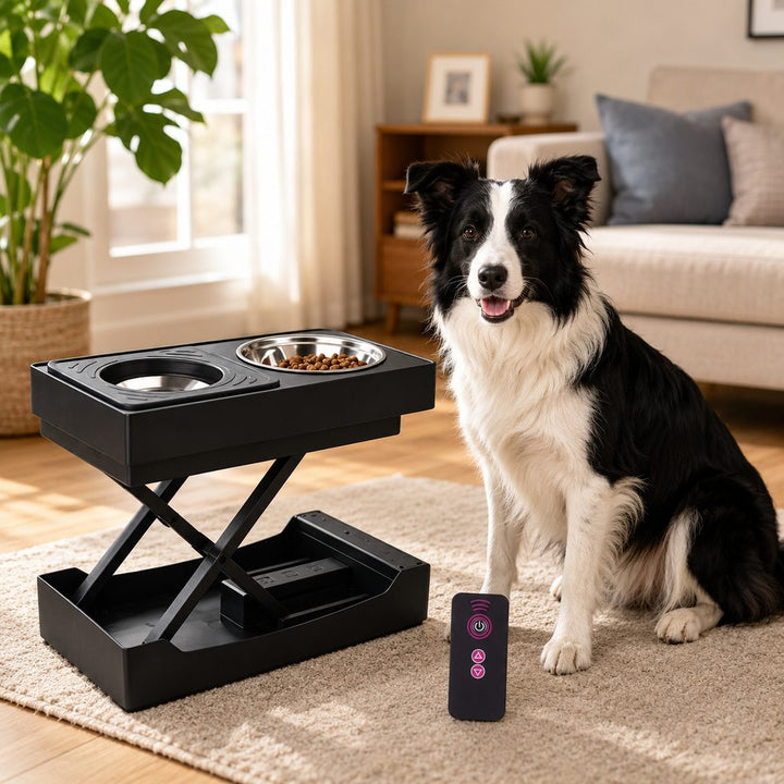 Remote-Control Adjustable Dog Feeding Station for Home Meals