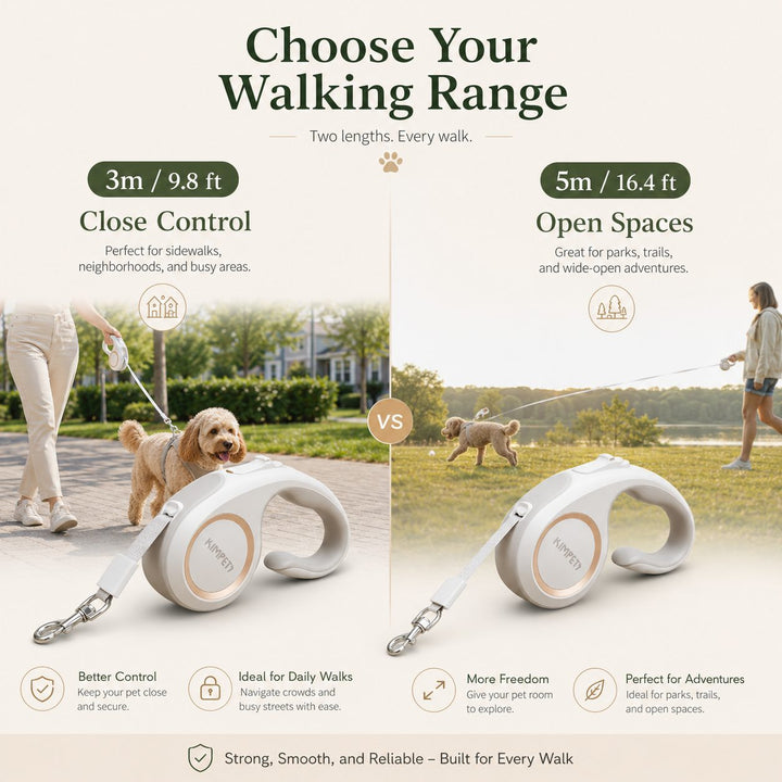 Retractable Dog Leash for Daily Walks & Park Outings