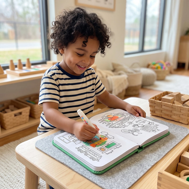 Reusable Water Colouring Book for Kids with Mess Free Magic Water Pen