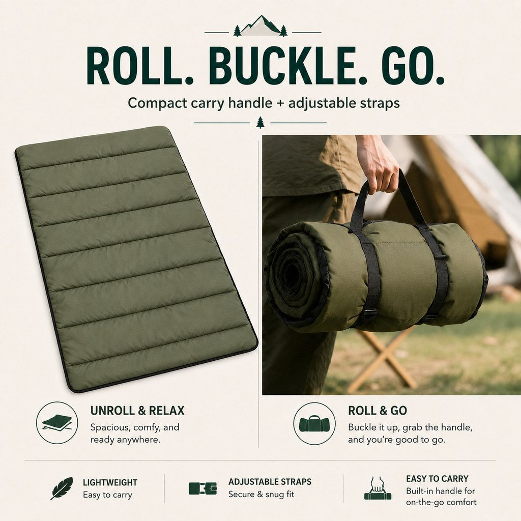 Portable Roll-Up Dog Travel Mat for Camping & Car Trips | Keeps Pets Off Damp, Dirty Ground
