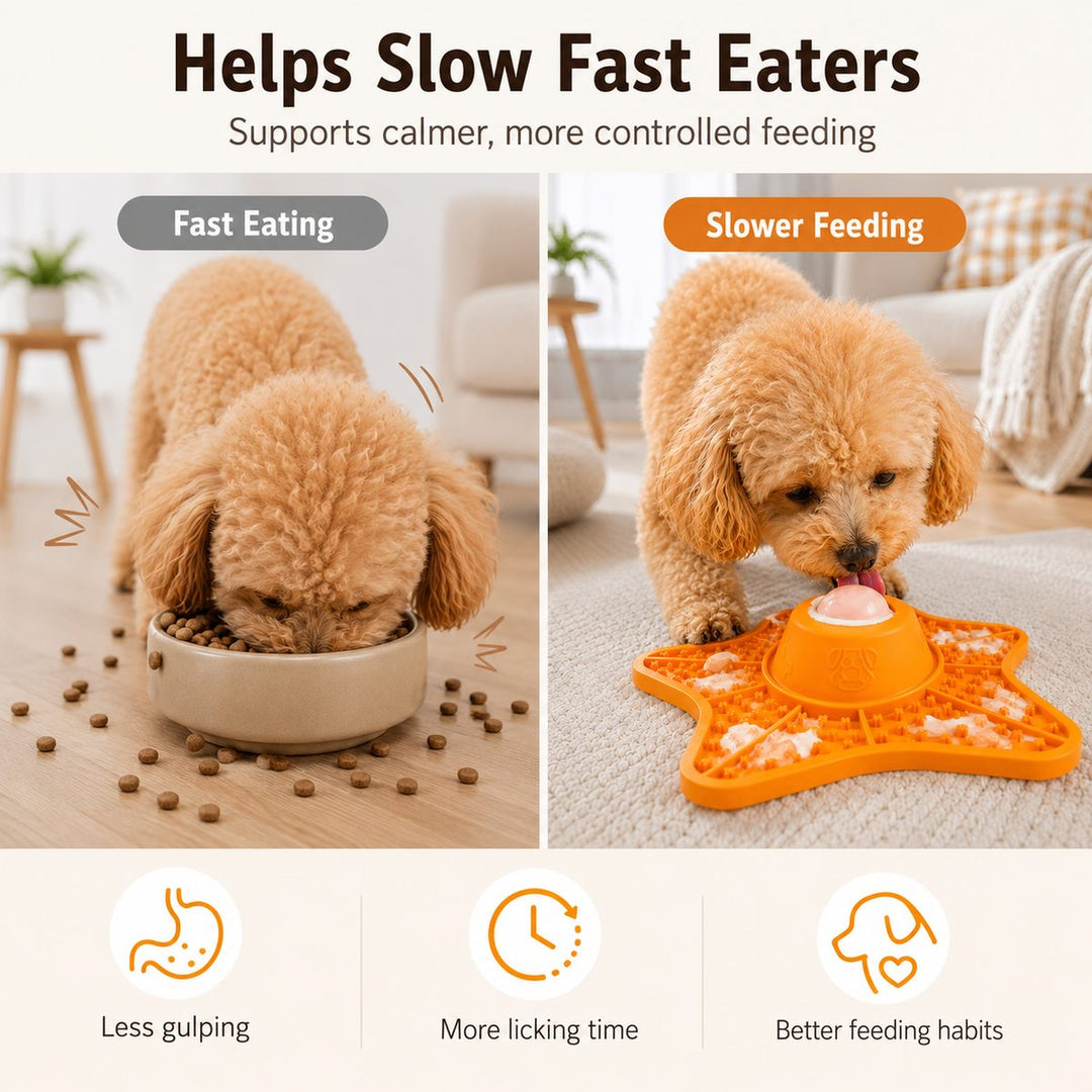 Interactive Rolling Ball Slow Feeder Lick Mat for Dogs & Cats