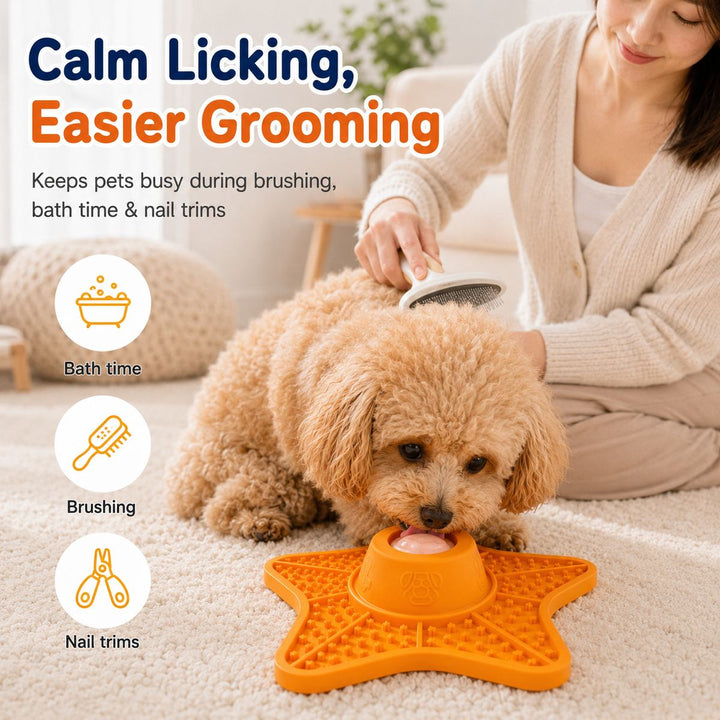Interactive Rolling Ball Slow Feeder Lick Mat for Dogs & Cats
