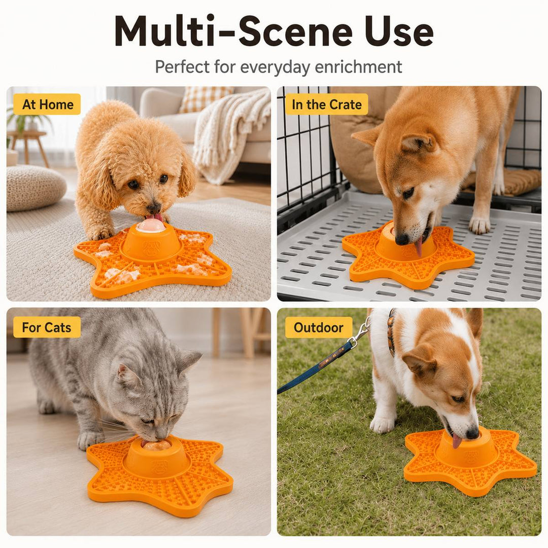 Interactive Rolling Ball Slow Feeder Lick Mat for Dogs & Cats