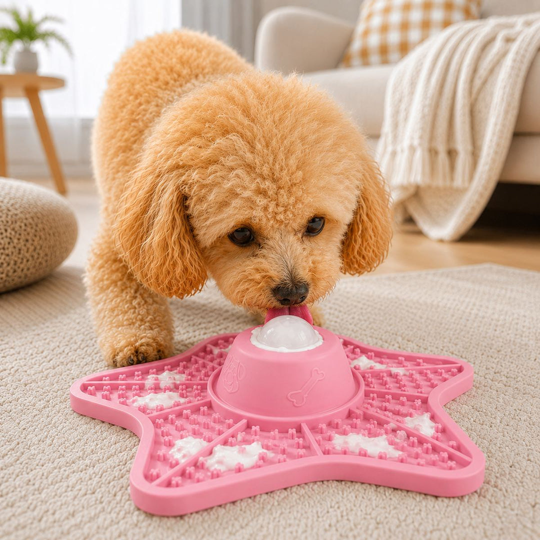 Interactive Rolling Ball Slow Feeder Lick Mat for Dogs & Cats