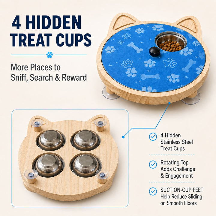 2-in-1 Rotating Dog Nail Scratch Board & Treat Puzzle for At-Home Front-Paw Care
