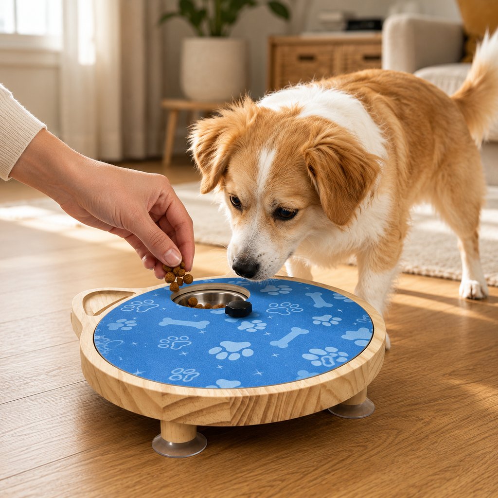 2-in-1 Rotating Dog Nail Scratch Board & Treat Puzzle for At-Home Front-Paw Care