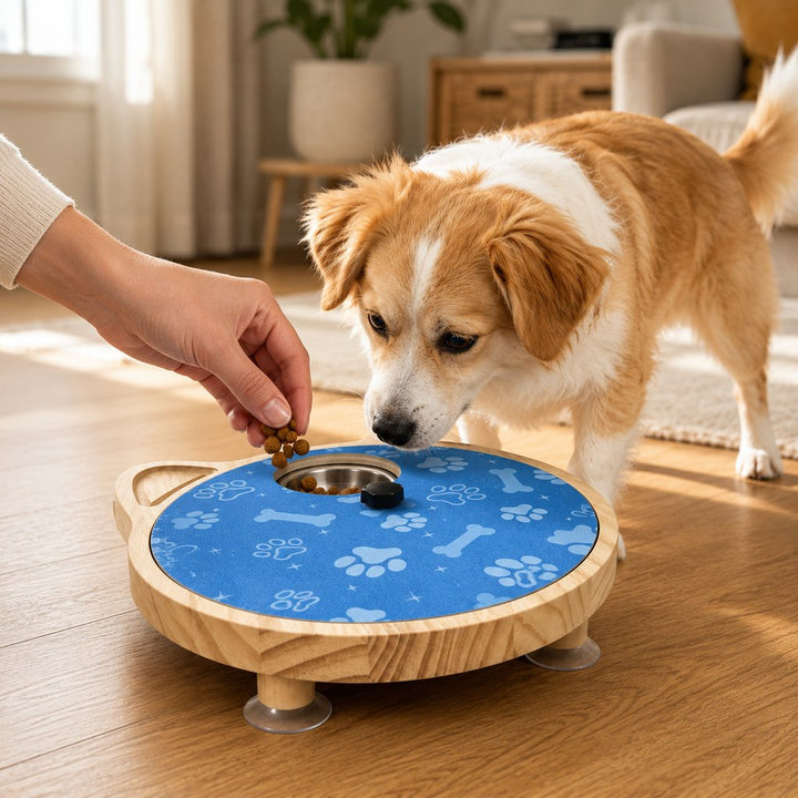 2-in-1 Rotating Dog Nail Scratch Board & Treat Puzzle for At-Home Front-Paw Care