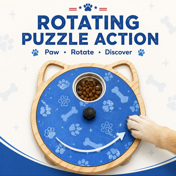 2-in-1 Rotating Dog Nail Scratch Board & Treat Puzzle for At-Home Front-Paw Care