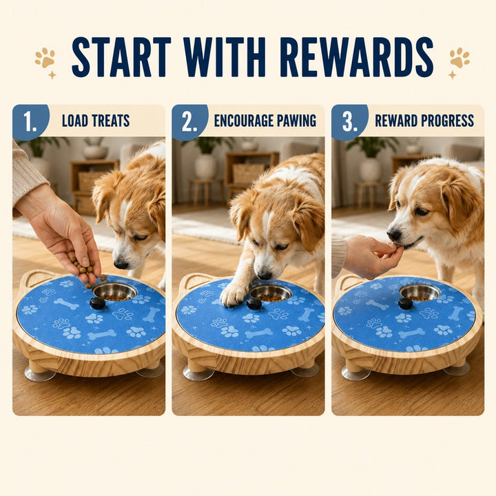 2-in-1 Rotating Dog Nail Scratch Board & Treat Puzzle for At-Home Front-Paw Care