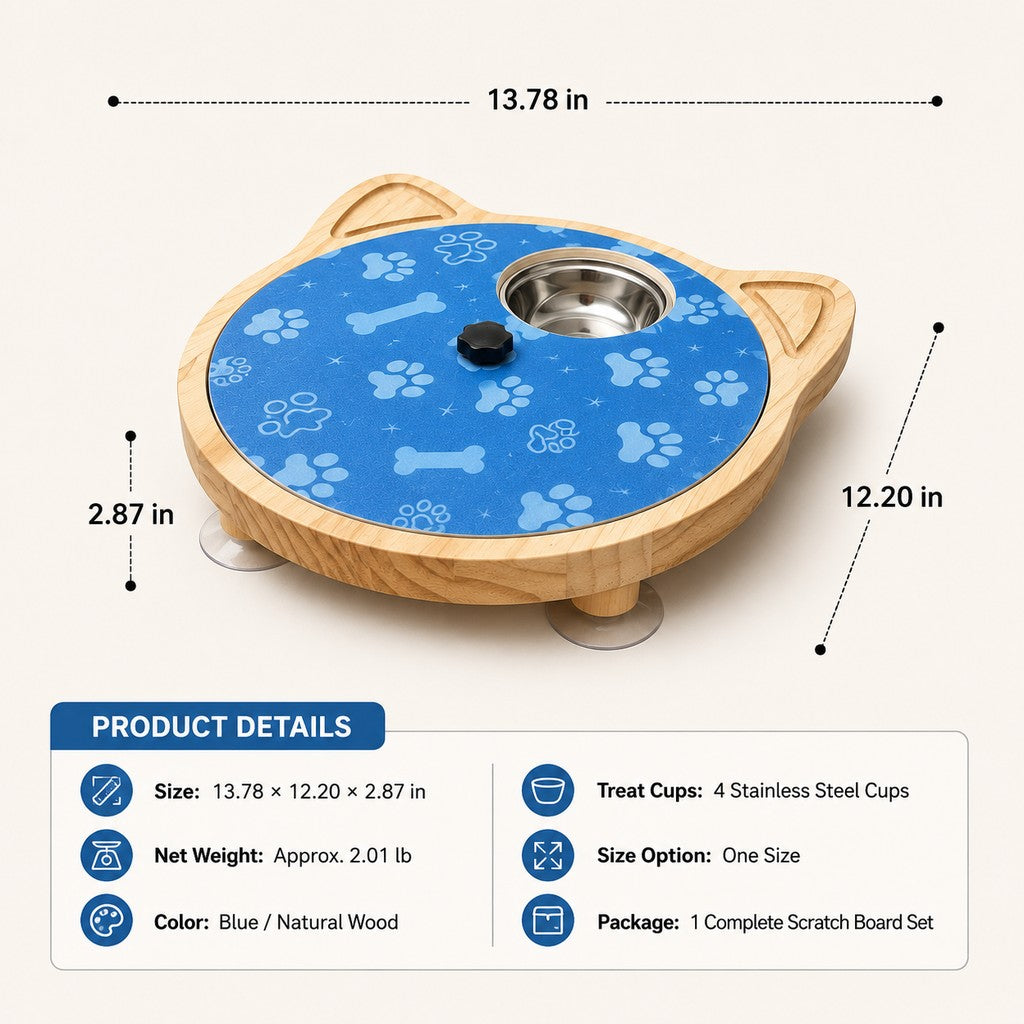 2-in-1 Rotating Dog Nail Scratch Board & Treat Puzzle for At-Home Front-Paw Care
