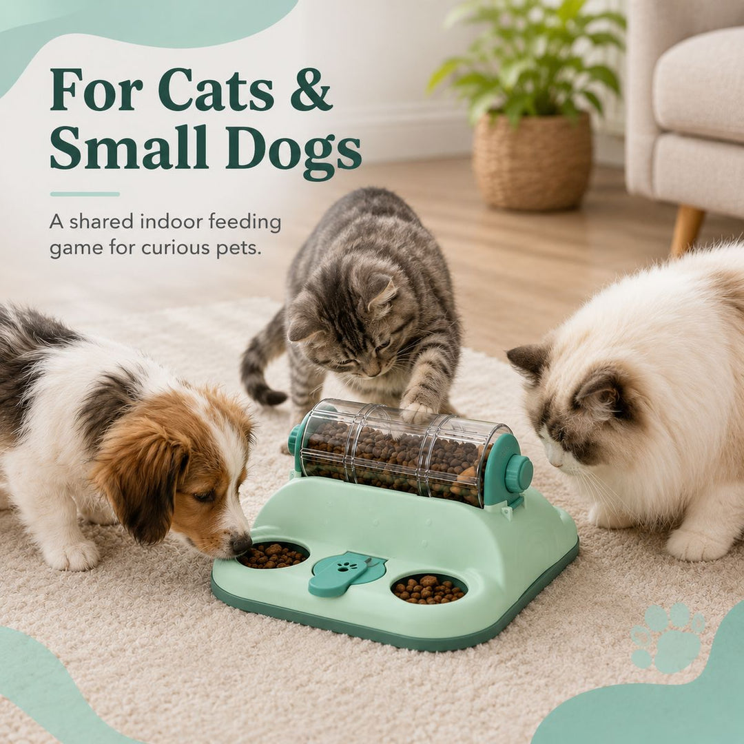 Indoor Rotating Puzzle Feeder for Cats & Small Dogs
