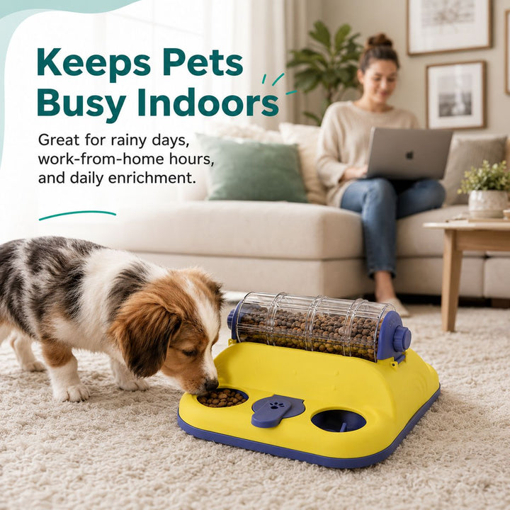 Indoor Rotating Puzzle Feeder for Cats & Small Dogs