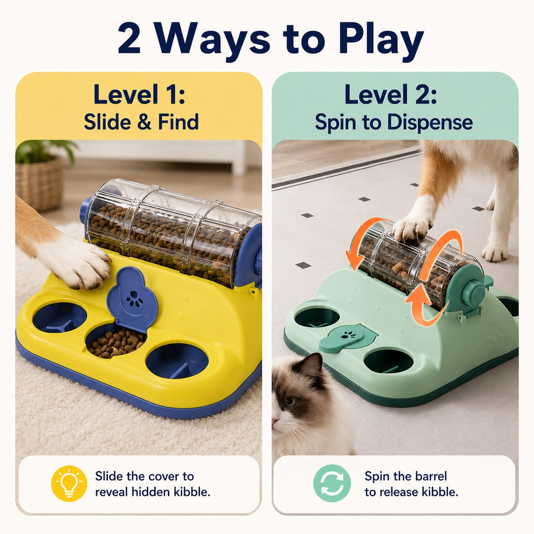 Indoor Rotating Puzzle Feeder for Cats & Small Dogs