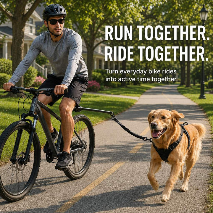 Hands-Free Dog Bike Leash with Shock-Absorbing Bungee
