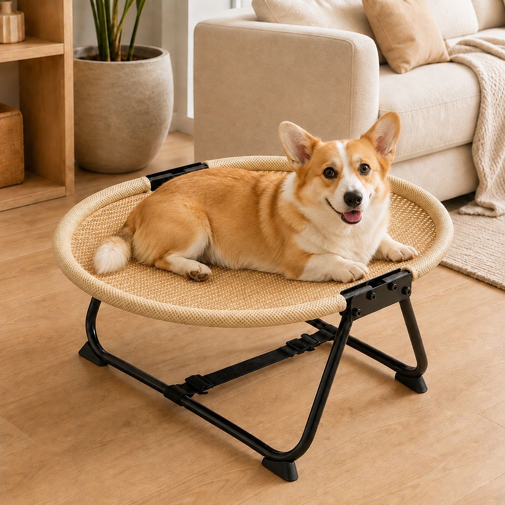 Foldable Elevated Pet Cot for Cats & Small Dogs