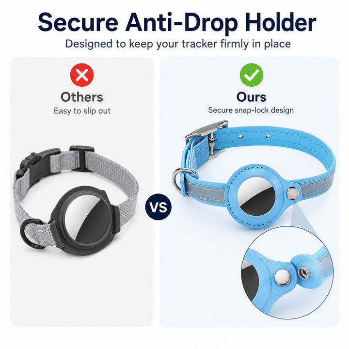 AirTag-Compatible Reflective Pet Tracking Collar for Cats & Small Dogs