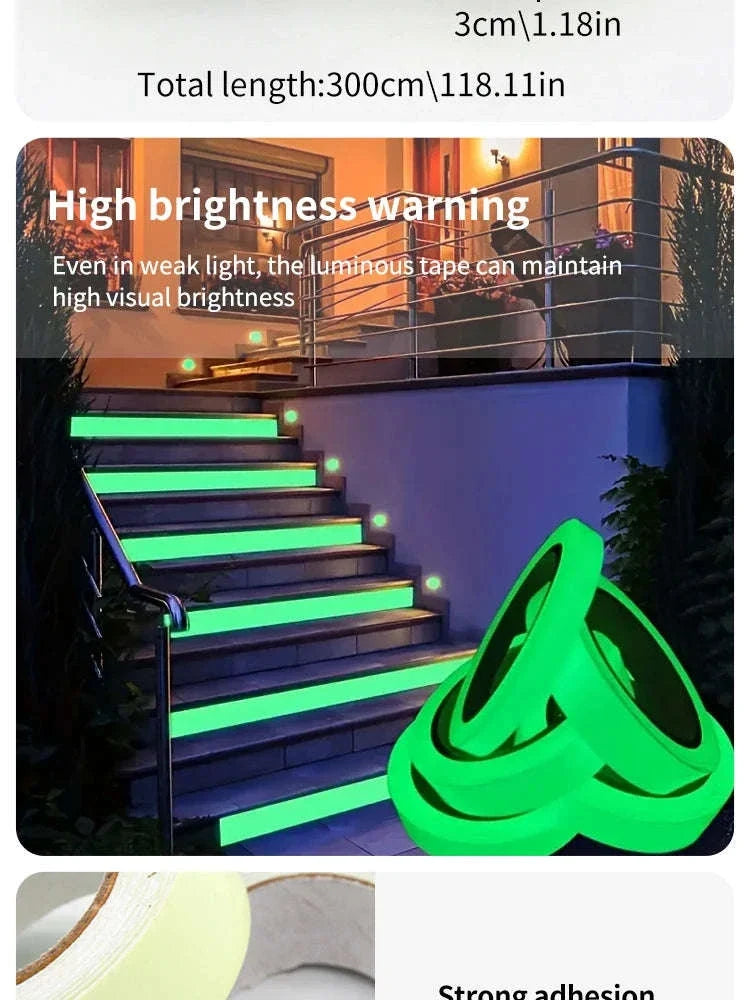 Self-Adhesive Luminous Safety Tape for Clear Night Visibility