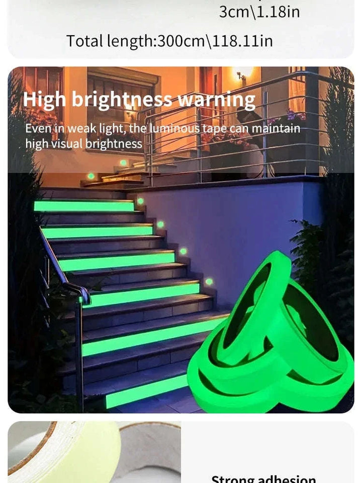 Self-Adhesive Luminous Safety Tape for Clear Night Visibility