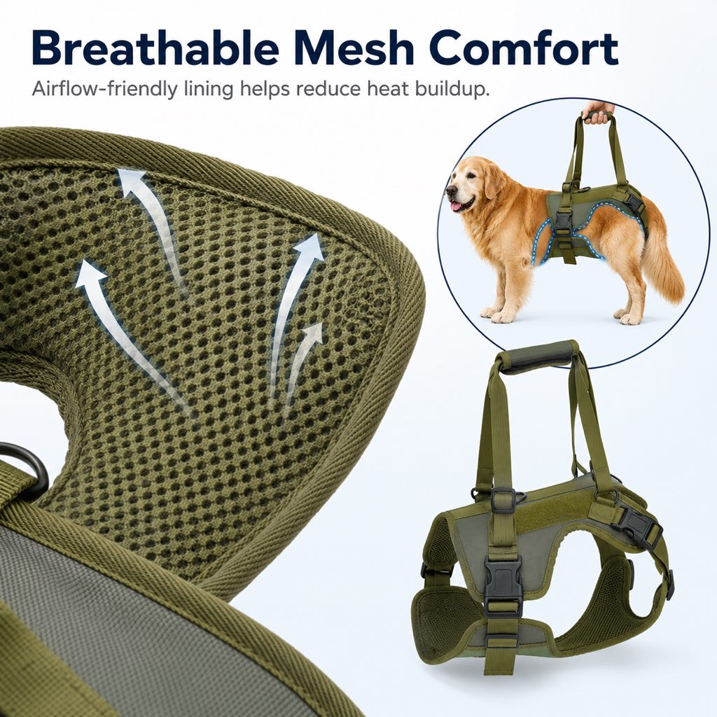 Rear Support Dog Lift Harness for Stairs, Walks & Recovery
