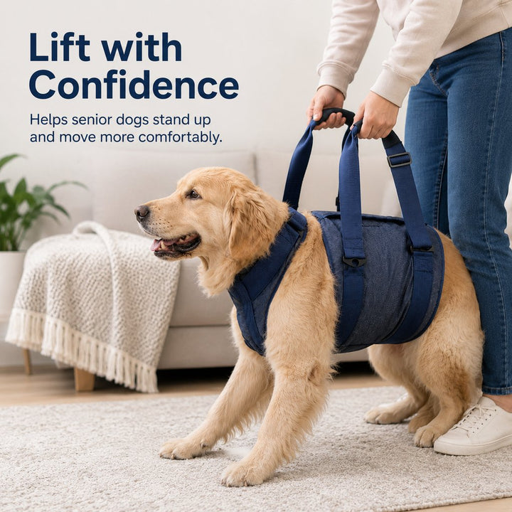 Senior Dog Lift Harness for Stairs, Cars & Daily Walking | Full-Body Support for Weak Legs