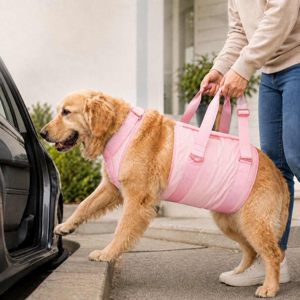 Senior Dog Lift Harness for Stairs, Cars & Daily Walking | Full-Body Support for Weak Legs