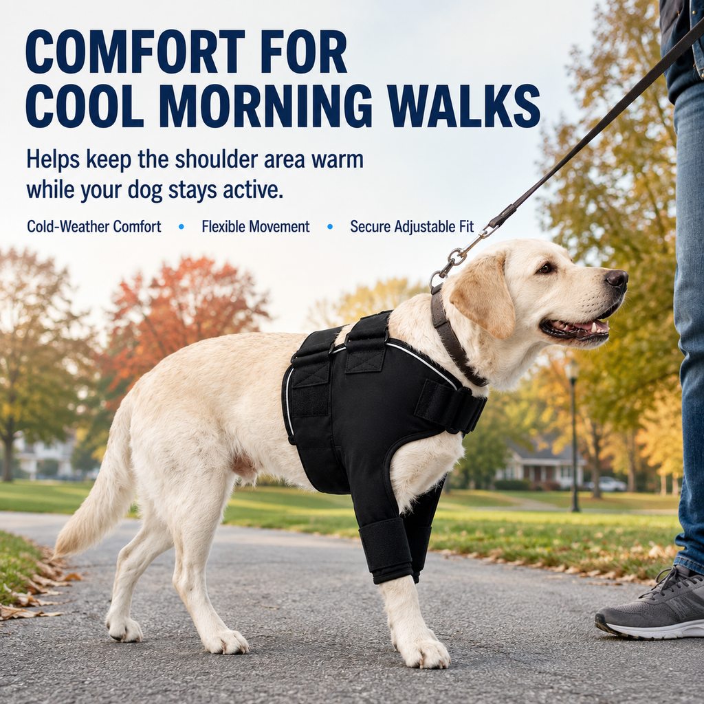 Senior Dog Shoulder & Front Leg Support Brace for Cold Walks & Daily Comfort