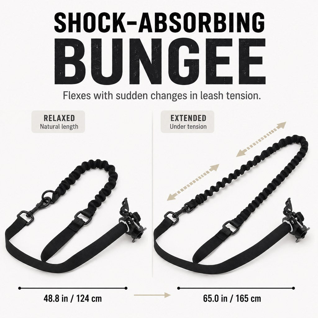 Hands-Free Dog Bike Leash with Shock-Absorbing Bungee