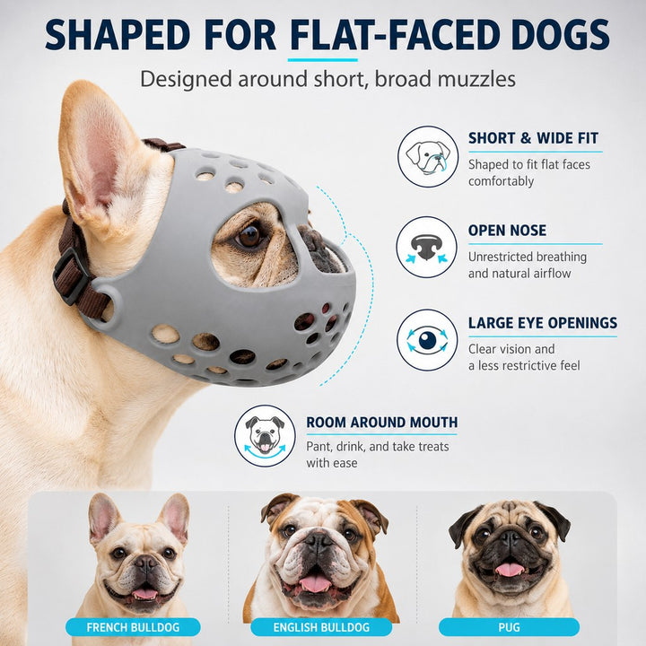 Short-Snout Dog Muzzle for French Bulldogs