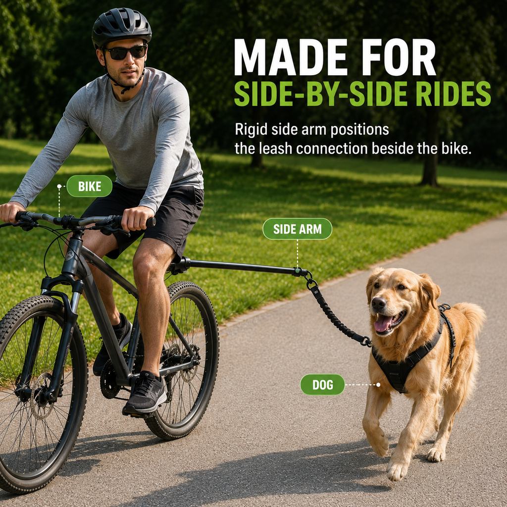 Hands-Free Dog Bike Leash with Shock-Absorbing Bungee