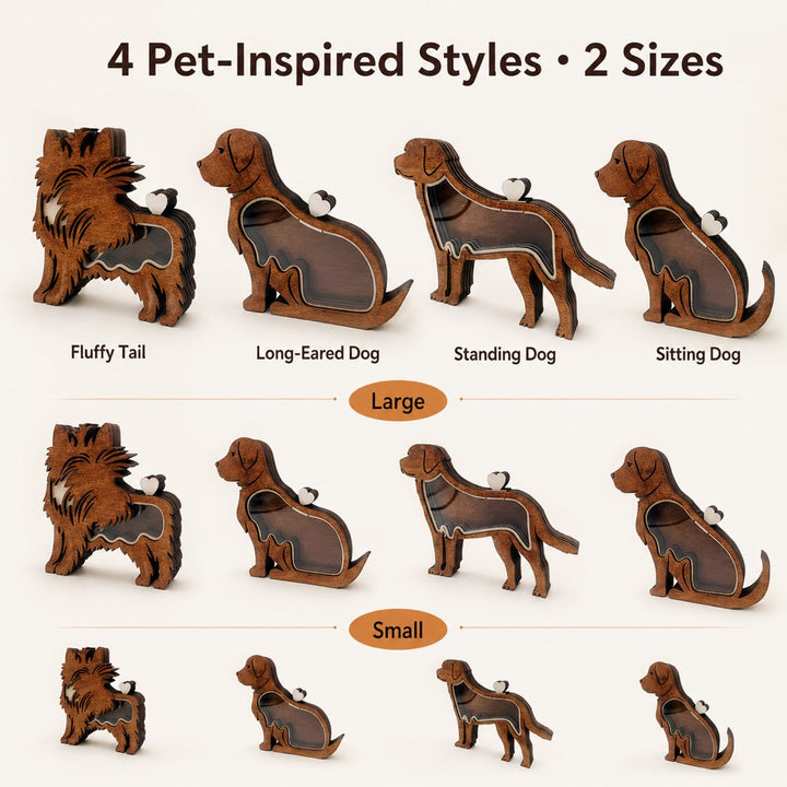 Wooden Pet Fur Keepsake Box for Grooming Memories & Pet Loss