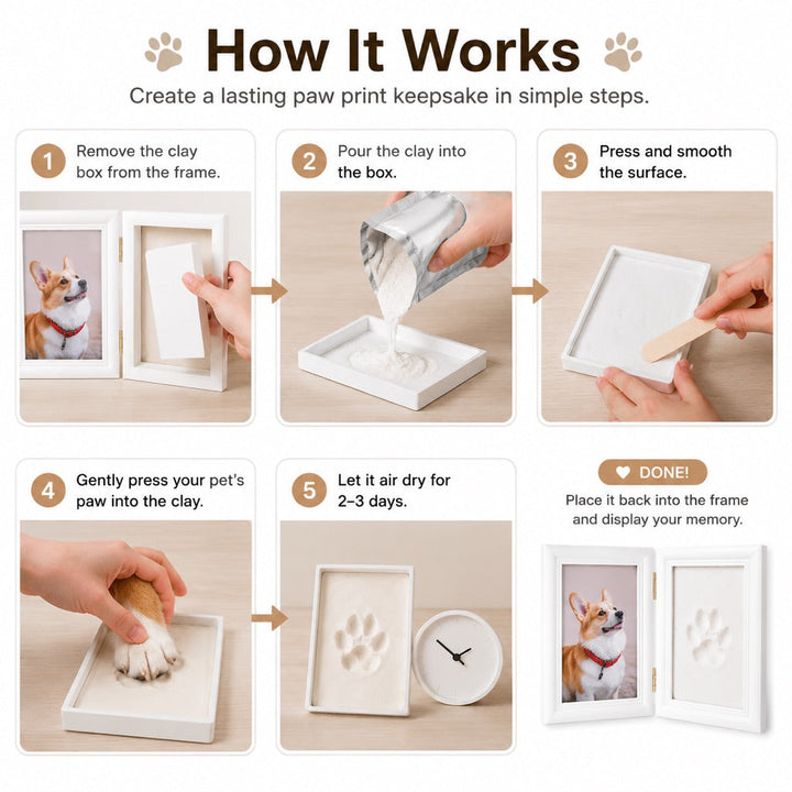 Pet Paw Print Frame Kit for Dogs & Cats
