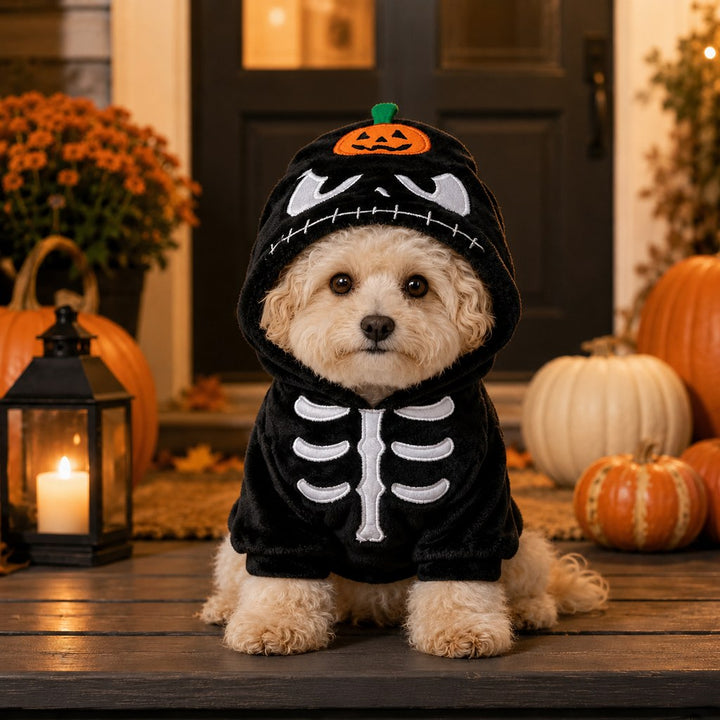 Halloween Dog & Cat Costume Hoodie | One-Piece Spooky Outfit for Parties, Photos & Fall Fun