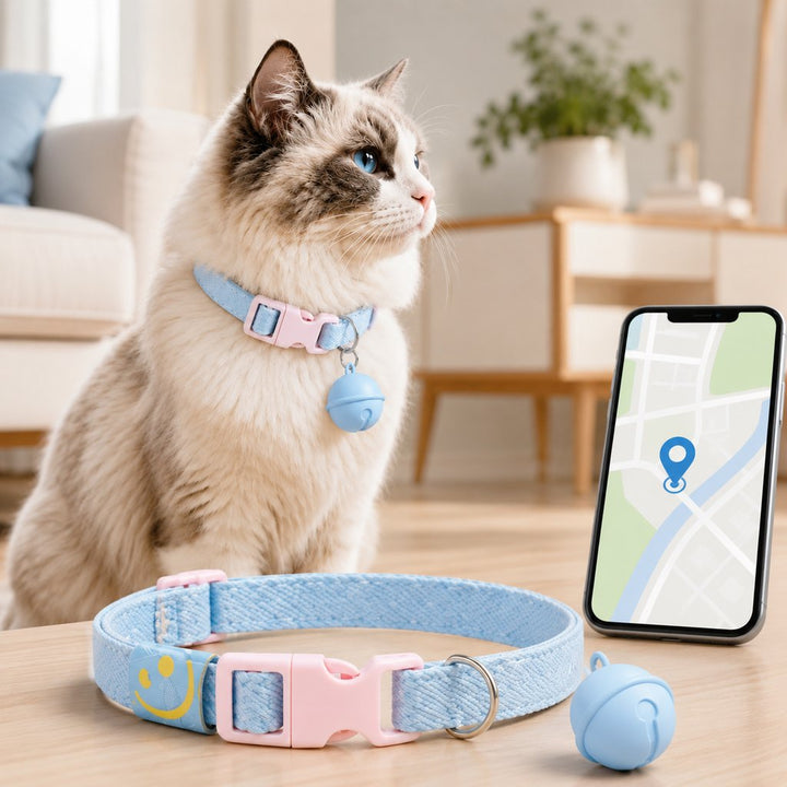 Smart Pet Tracker Bell Collar for Cats & Small Dogs