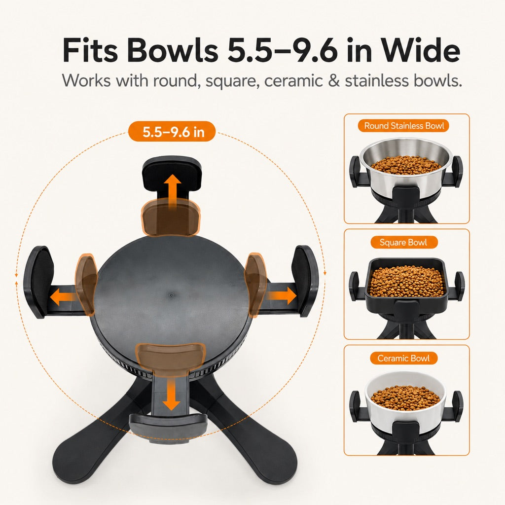 French Bulldog Adjustable Elevated Tilted Dog Bowl for Kitchen Feeding Corners