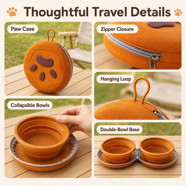 2-in-1 Collapsible Pet Travel Bowl for Walks, Parks & Road Trips