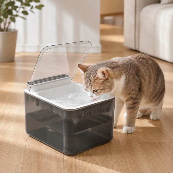 Smart Auto-Lid Cat Water Fountain for Busy Cat Parents