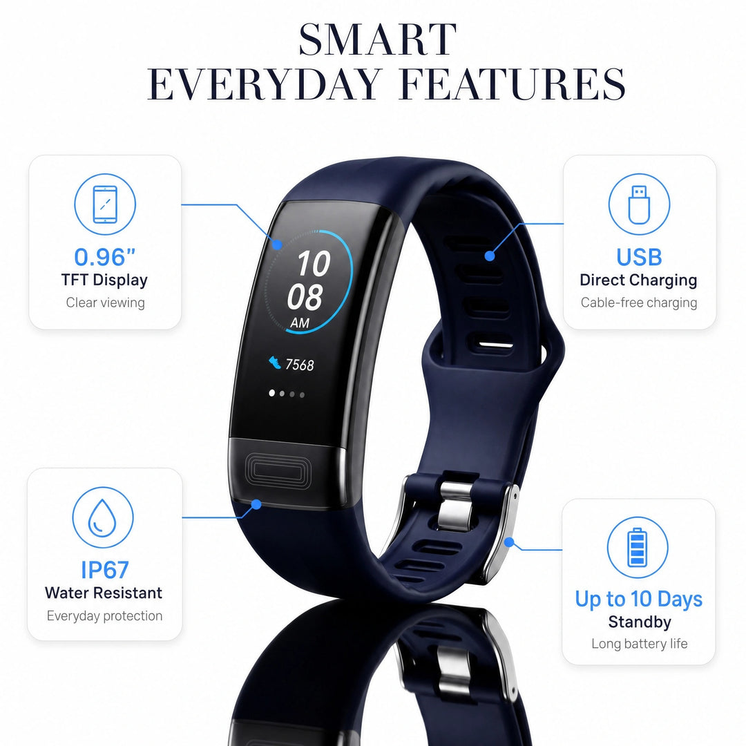 Smart Fitness Tracker with Heart Rate Monitor Sleep Tracking and Activity Tracking