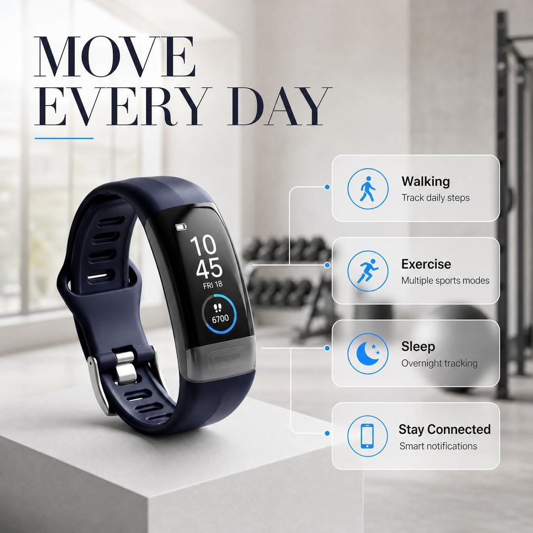 Smart Fitness Tracker with Heart Rate Monitor Sleep Tracking and Activity Tracking