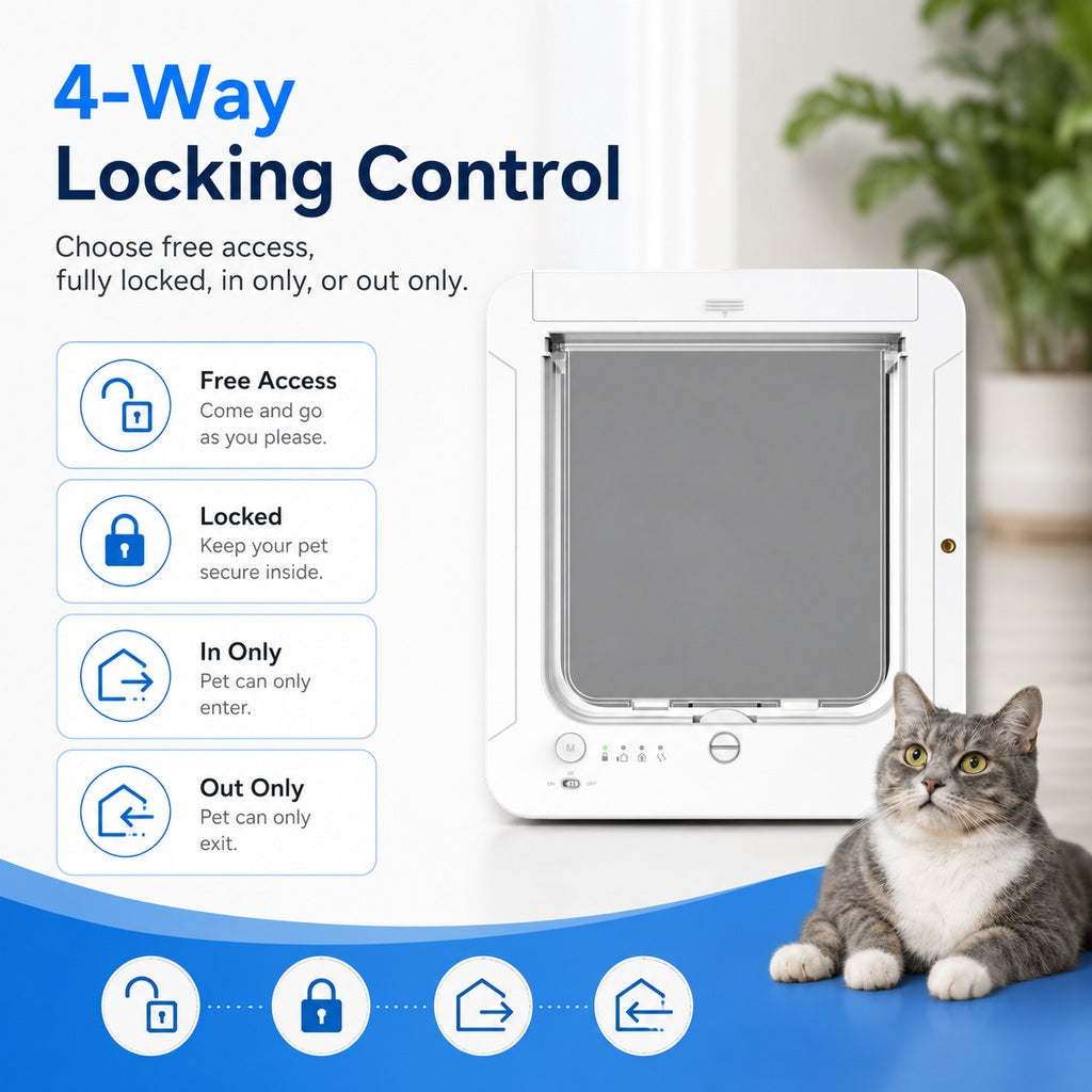 Smart RFID Cat Door for Litter Rooms & Pet-Only Spaces